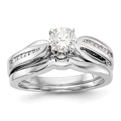 14K Weißgold Diamant-Verlobungsring mit Krappenfassung