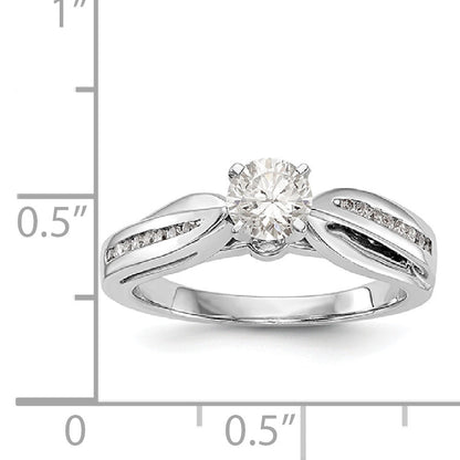 14K Weißgold Diamant-Verlobungsring mit Krappenfassung