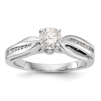 14K Weißgold Diamant-Verlobungsring mit Krappenfassung