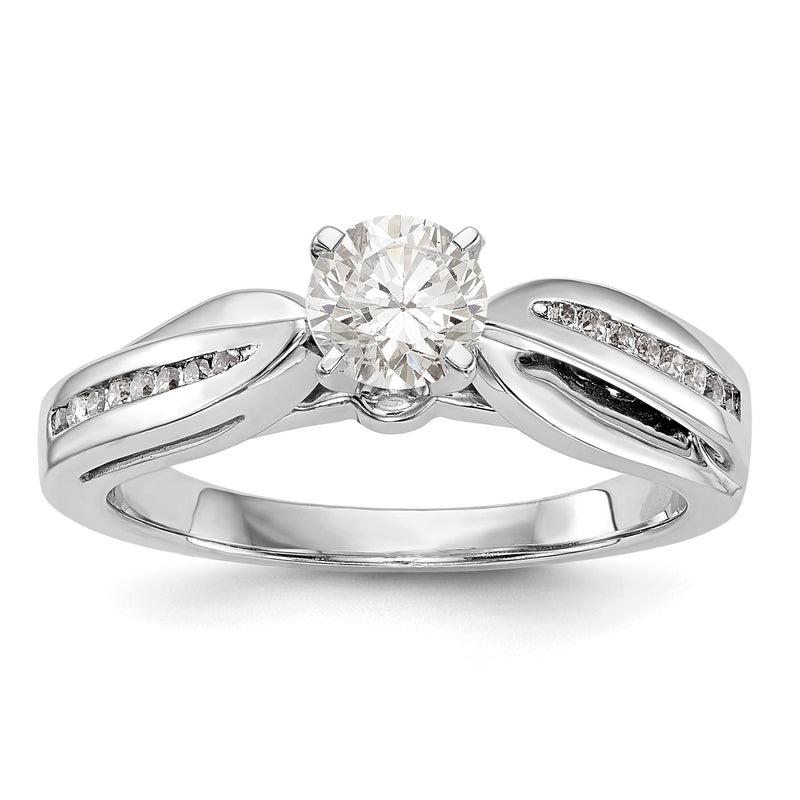 14K Weißgold Diamant-Verlobungsring mit Krappenfassung