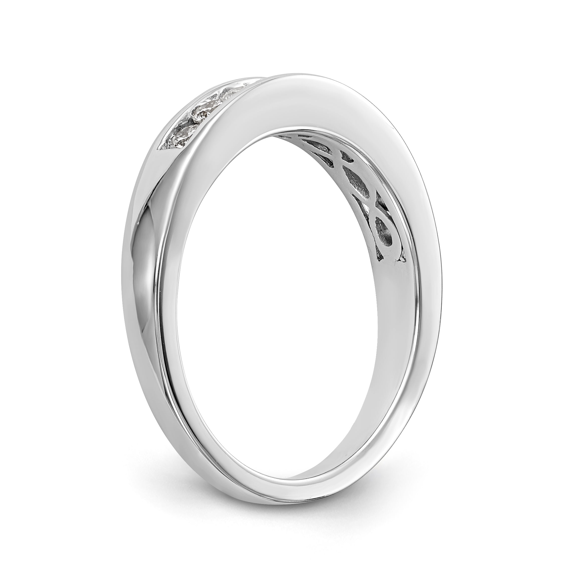 14K Weißgold Diamant-Trauring