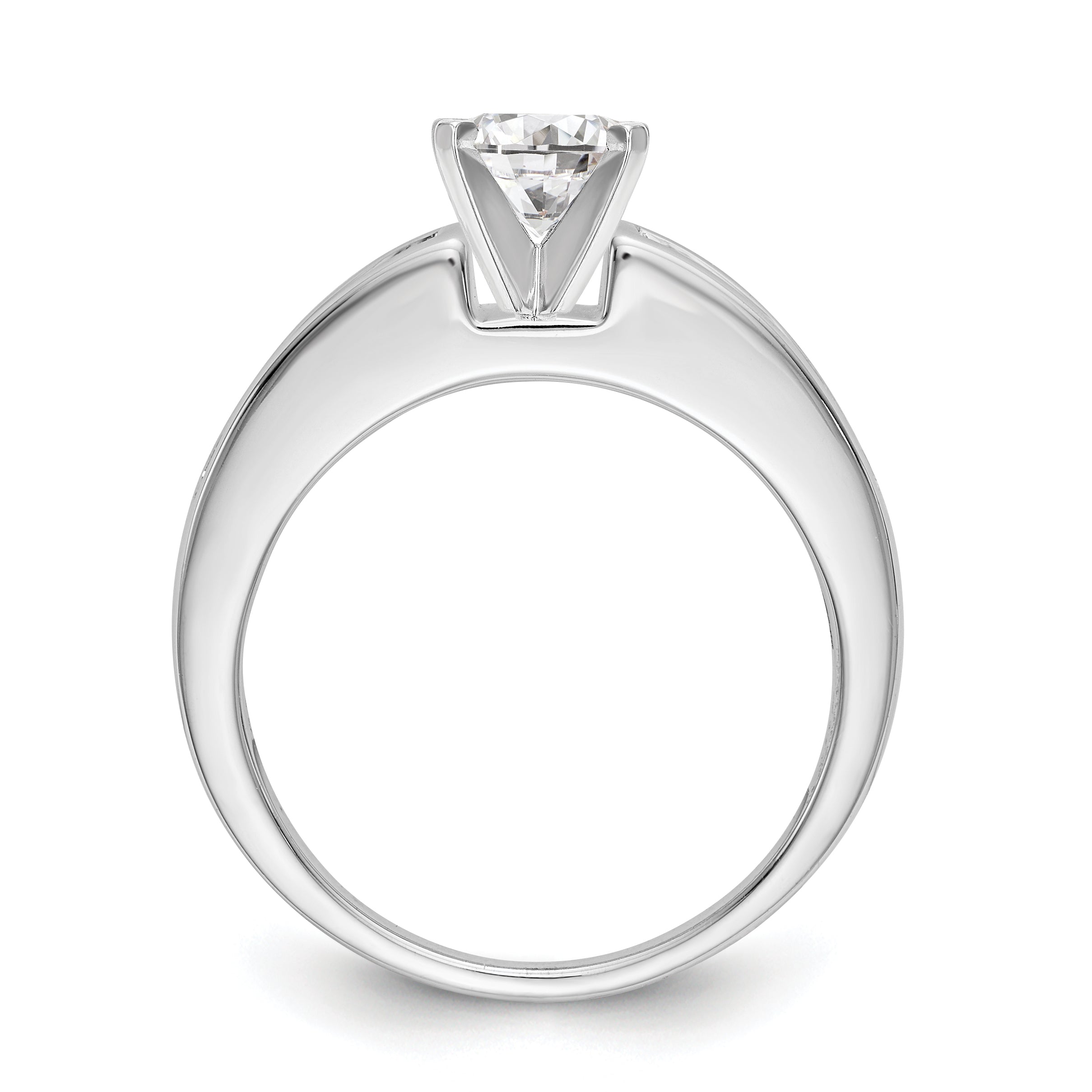 14K Weißgold Diamant-Verlobungsring mit Krappenfassung