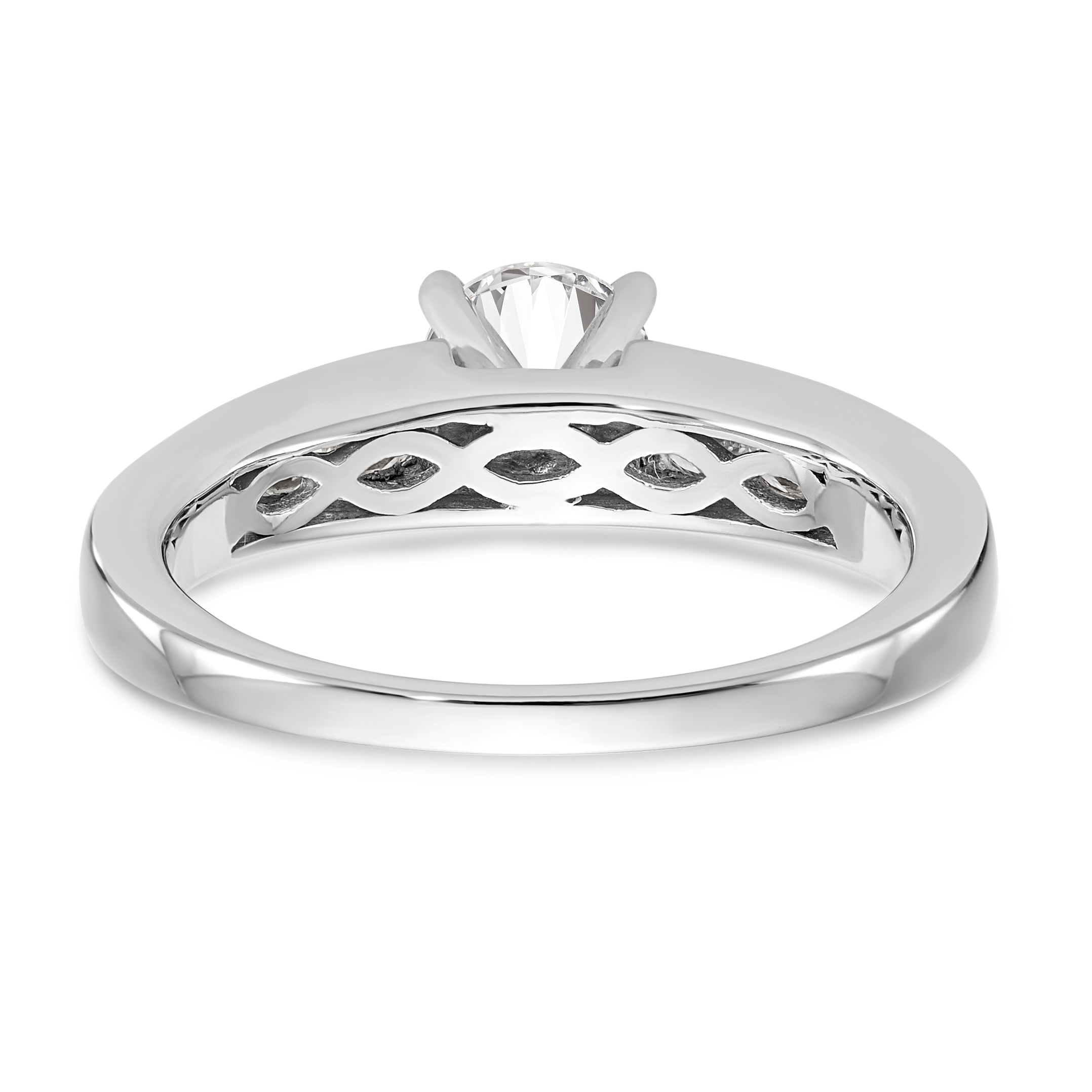 14K Weißgold Diamant-Verlobungsring mit Krappenfassung