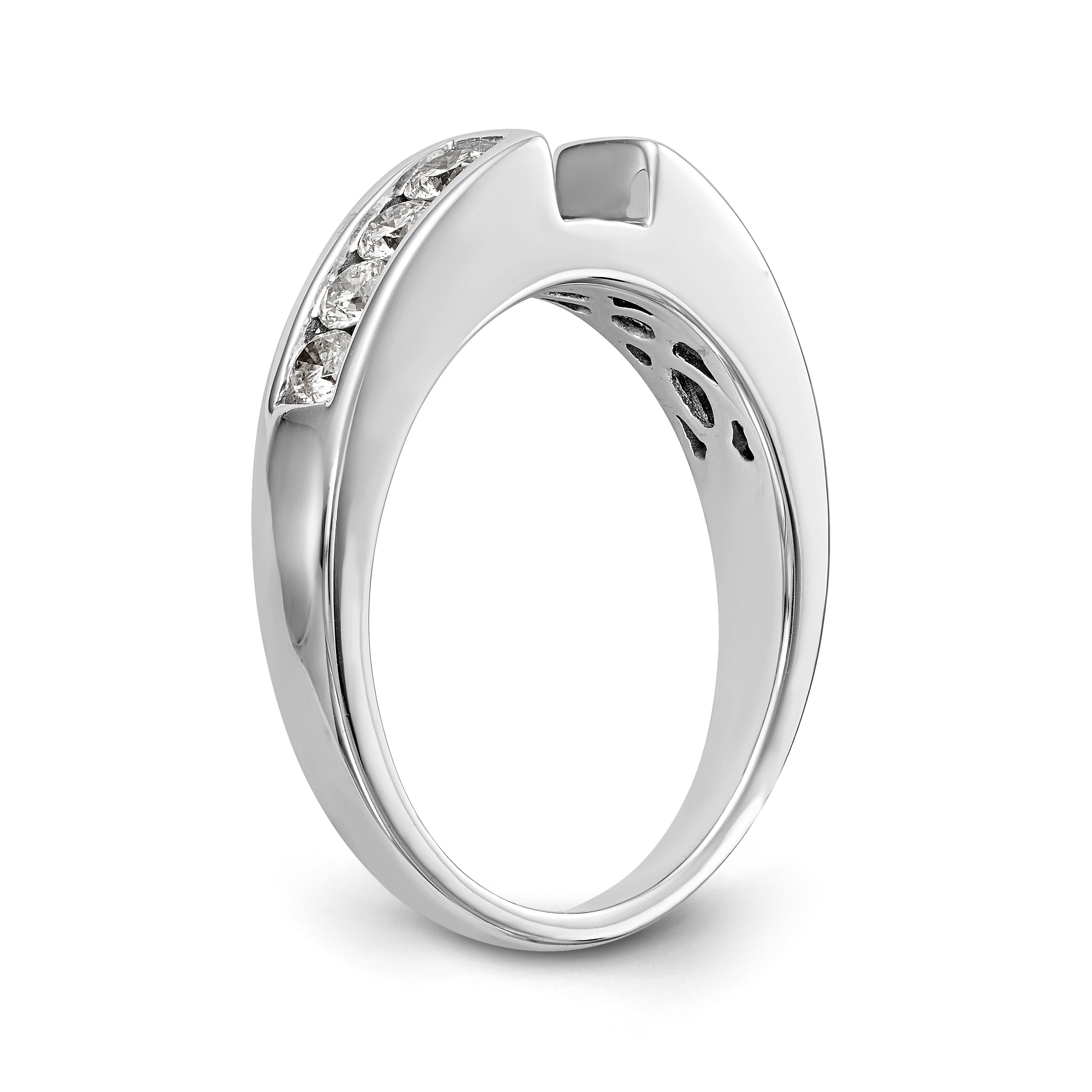 14K Weißgold Diamant-Verlobungsring mit Krappenfassung