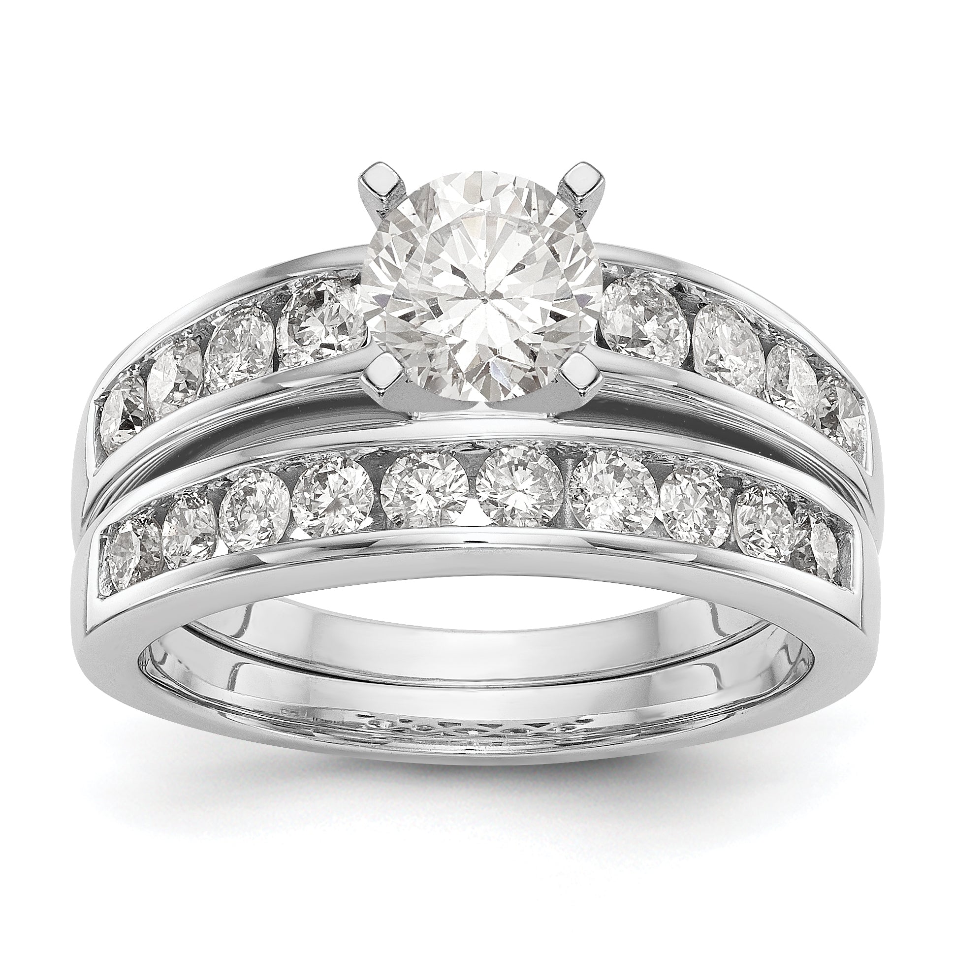 14K Weißgold Diamant-Verlobungsring mit Krappenfassung