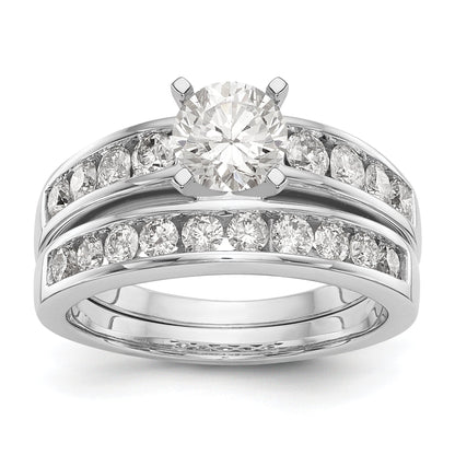 14K Weißgold Diamant-Verlobungsring mit Krappenfassung