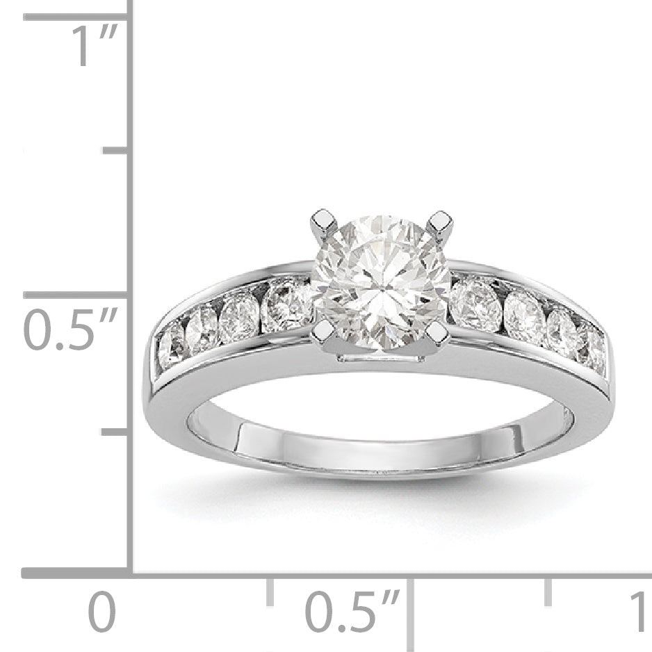 14K Weißgold Diamant-Verlobungsring mit Krappenfassung