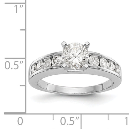 14K Weißgold Diamant-Verlobungsring mit Krappenfassung