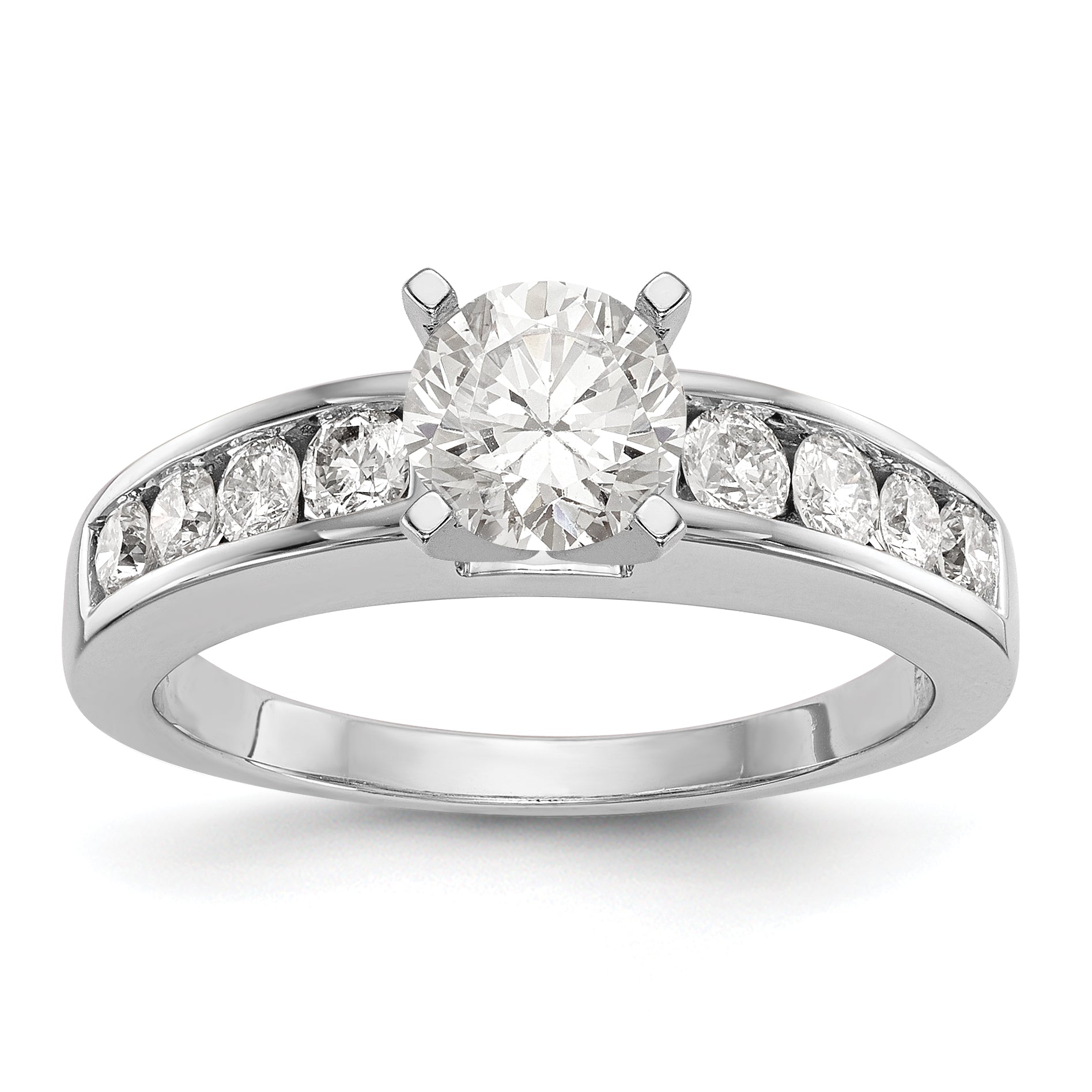 14K Weißgold Diamant-Verlobungsring mit Krappenfassung