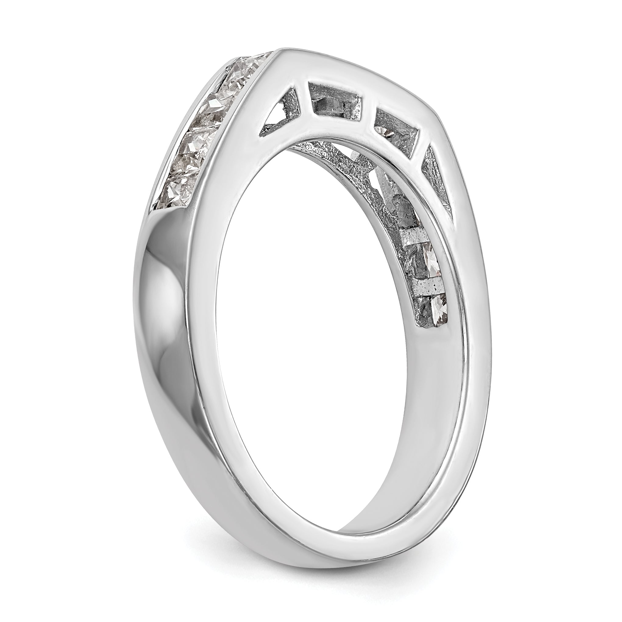 14K Weißgold Diamant-Trauring