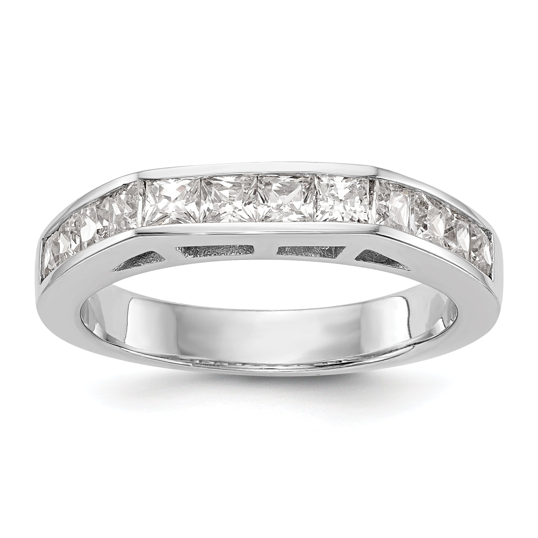 14K Weißgold Diamant-Trauring