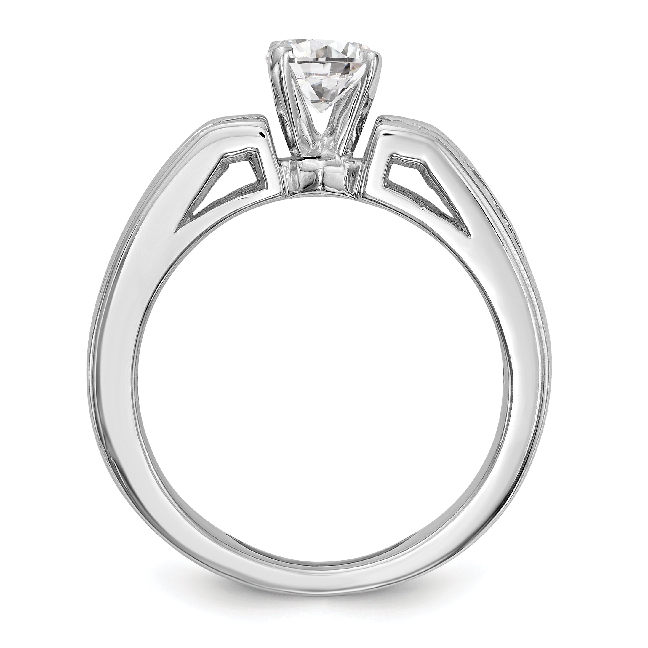 14K Weißgold Diamant-Verlobungsring mit Krappenfassung