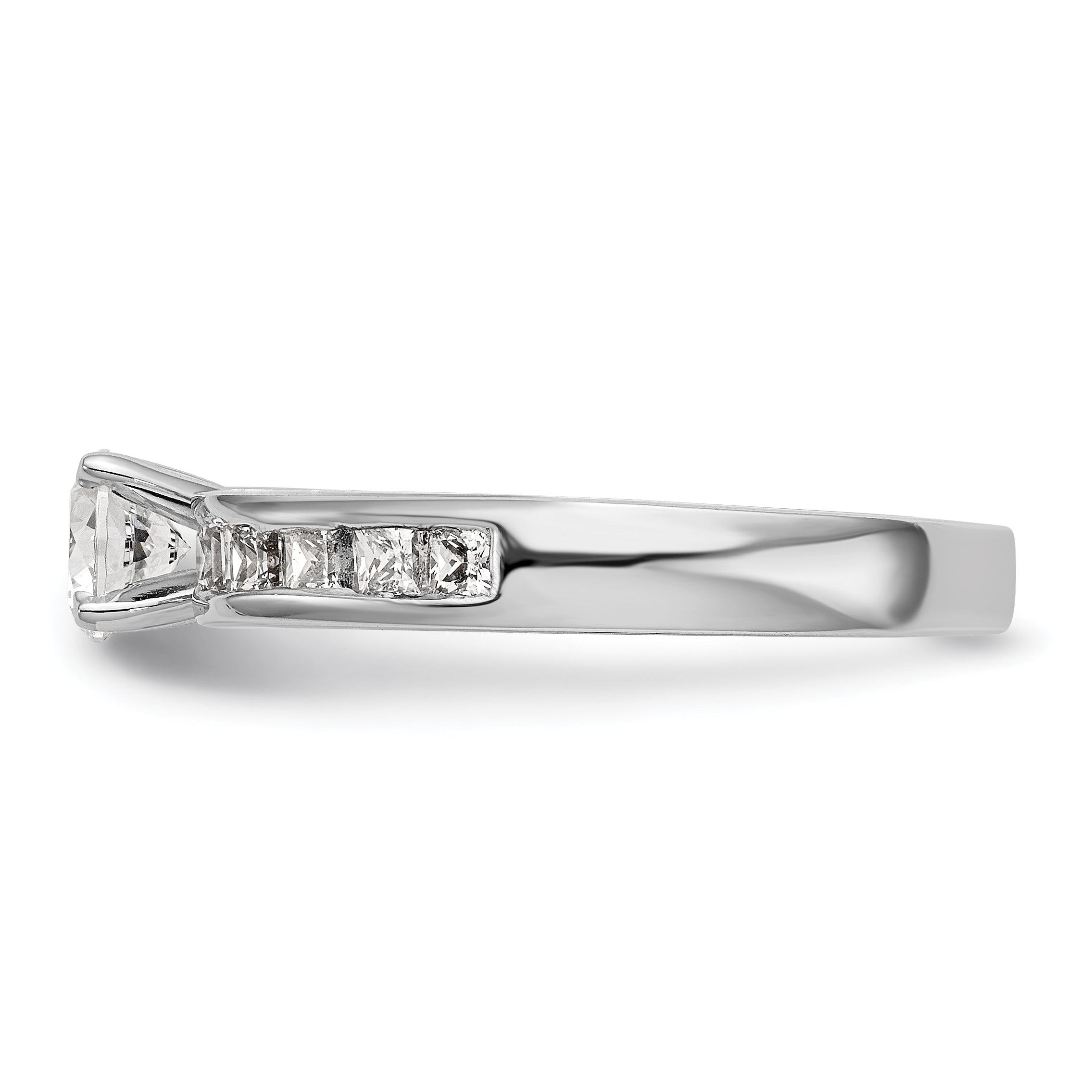 14K Weißgold Diamant-Verlobungsring mit Krappenfassung