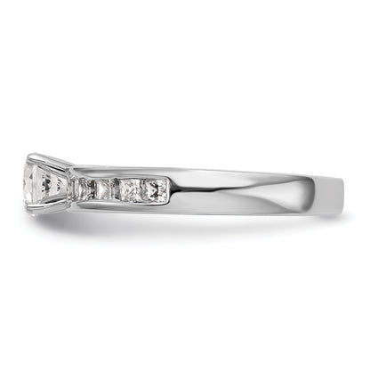 14K Weißgold Diamant-Verlobungsring mit Krappenfassung