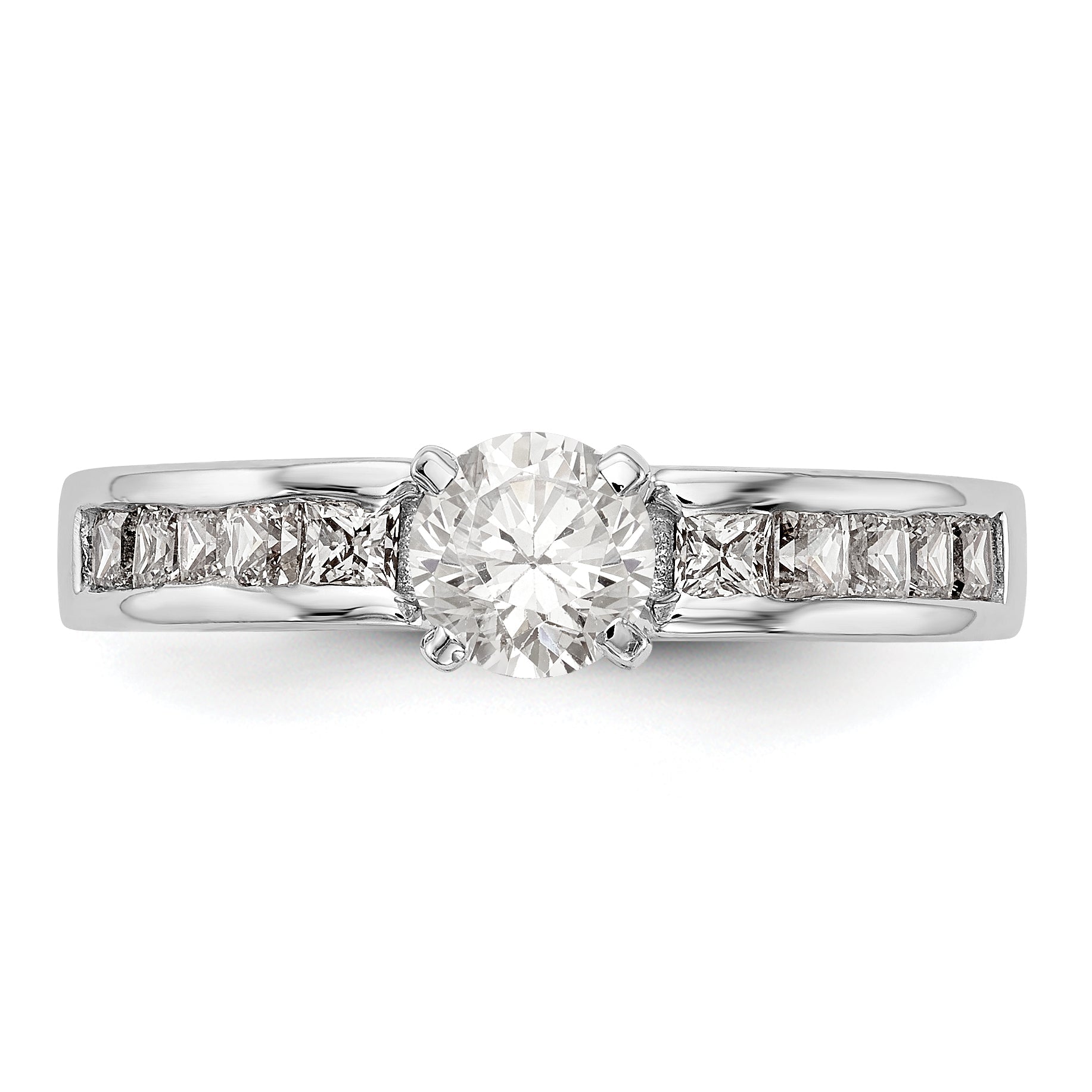 14K Weißgold Diamant-Verlobungsring mit Krappenfassung