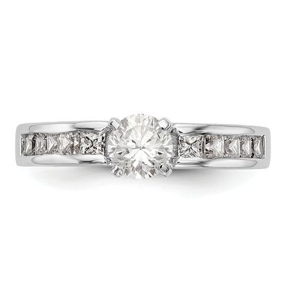 14K Weißgold Diamant-Verlobungsring mit Krappenfassung