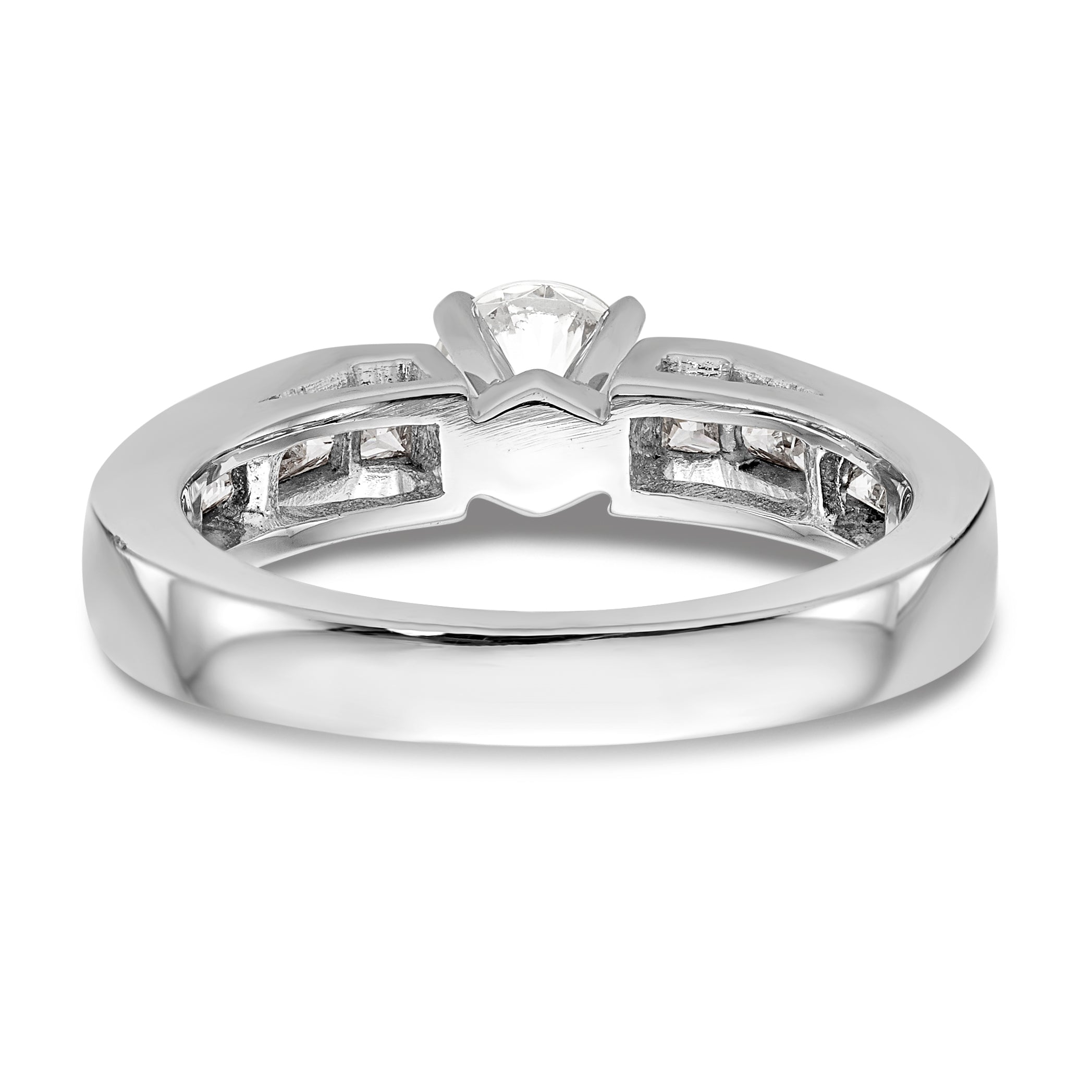 14K Weißgold Diamant-Verlobungsring mit Krappenfassung