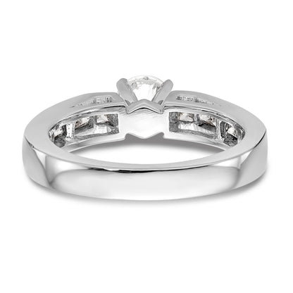 14K Weißgold Diamant-Verlobungsring mit Krappenfassung
