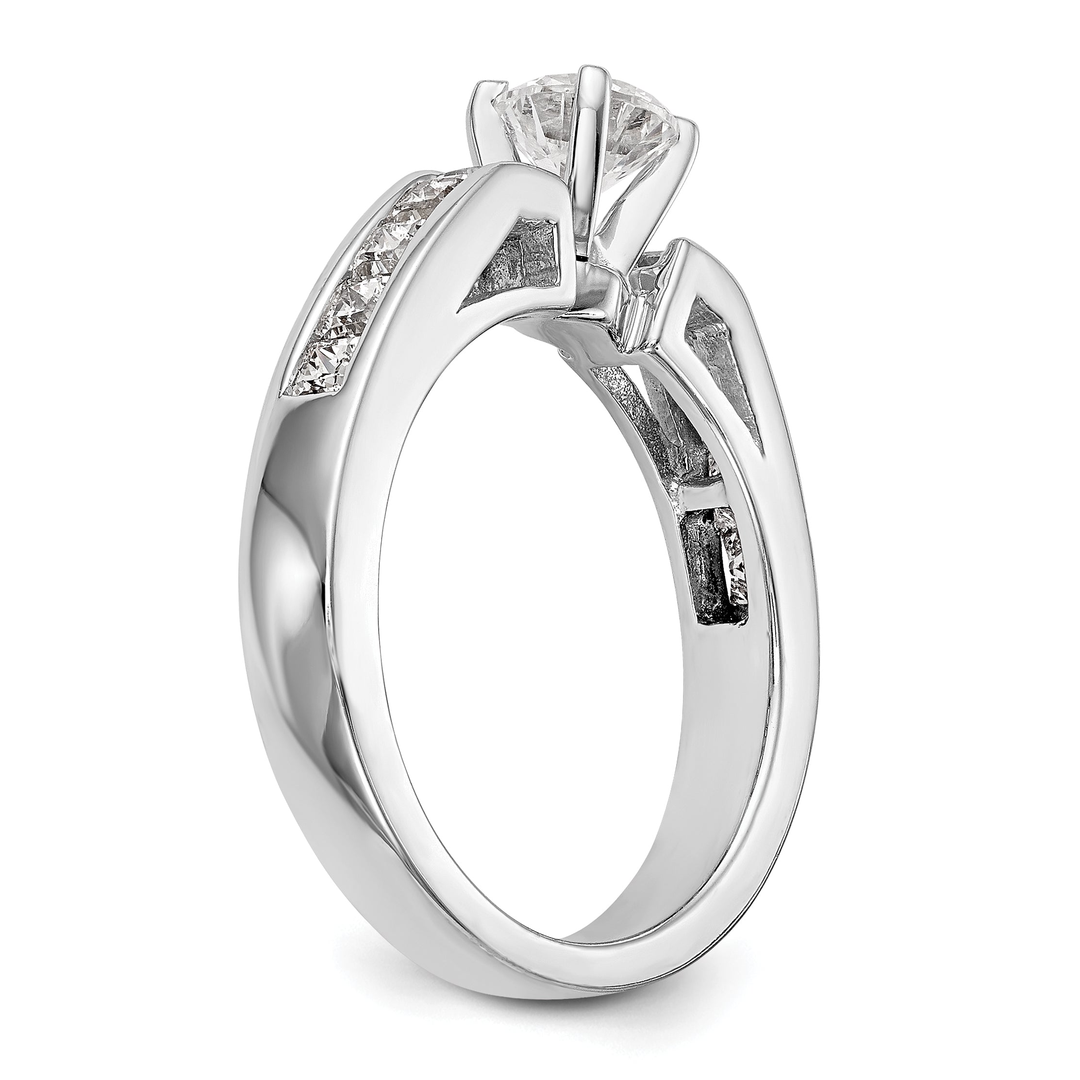 14K Weißgold Diamant-Verlobungsring mit Krappenfassung