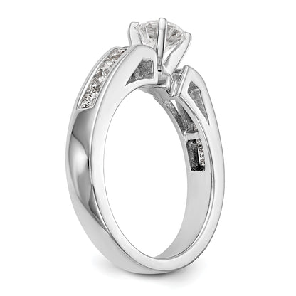 14K Weißgold Diamant-Verlobungsring mit Krappenfassung