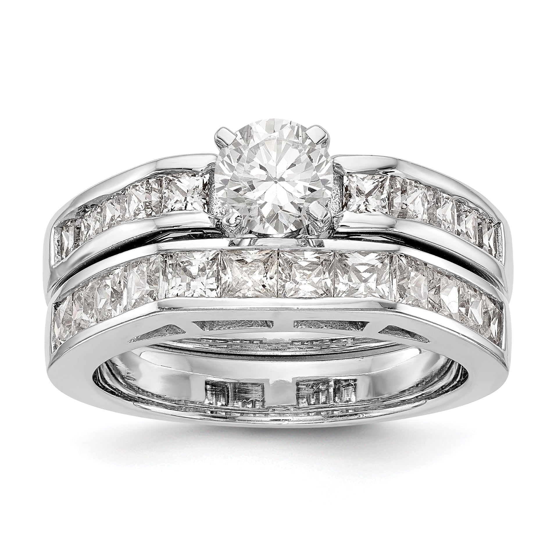 14K Weißgold Diamant-Verlobungsring mit Krappenfassung