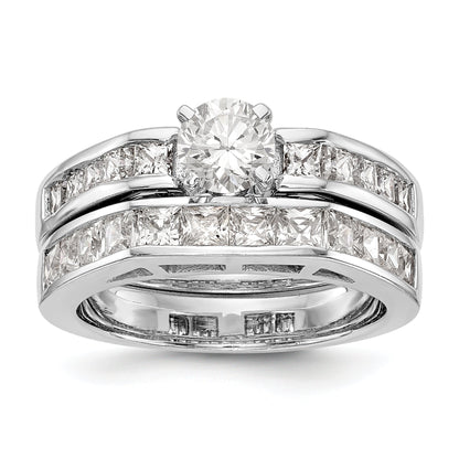 14K Weißgold Diamant-Verlobungsring mit Krappenfassung