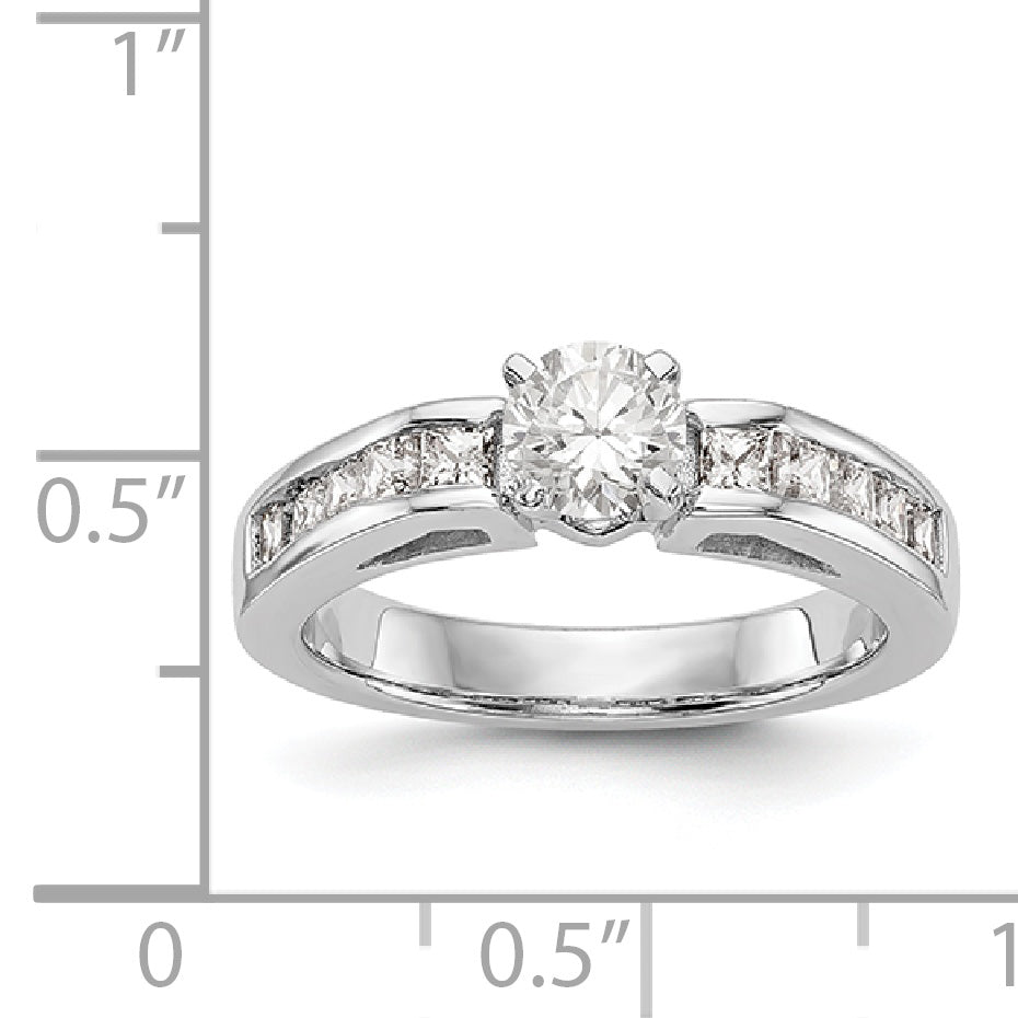 14K Weißgold Diamant-Verlobungsring mit Krappenfassung