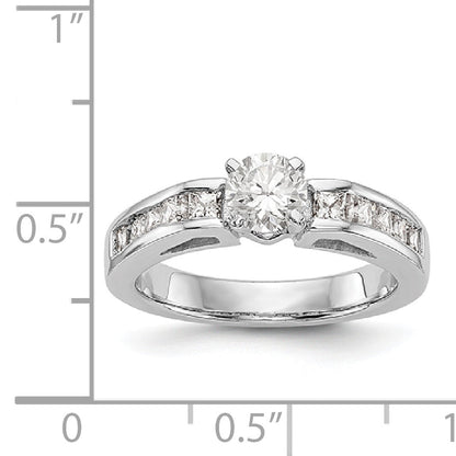 14K Weißgold Diamant-Verlobungsring mit Krappenfassung