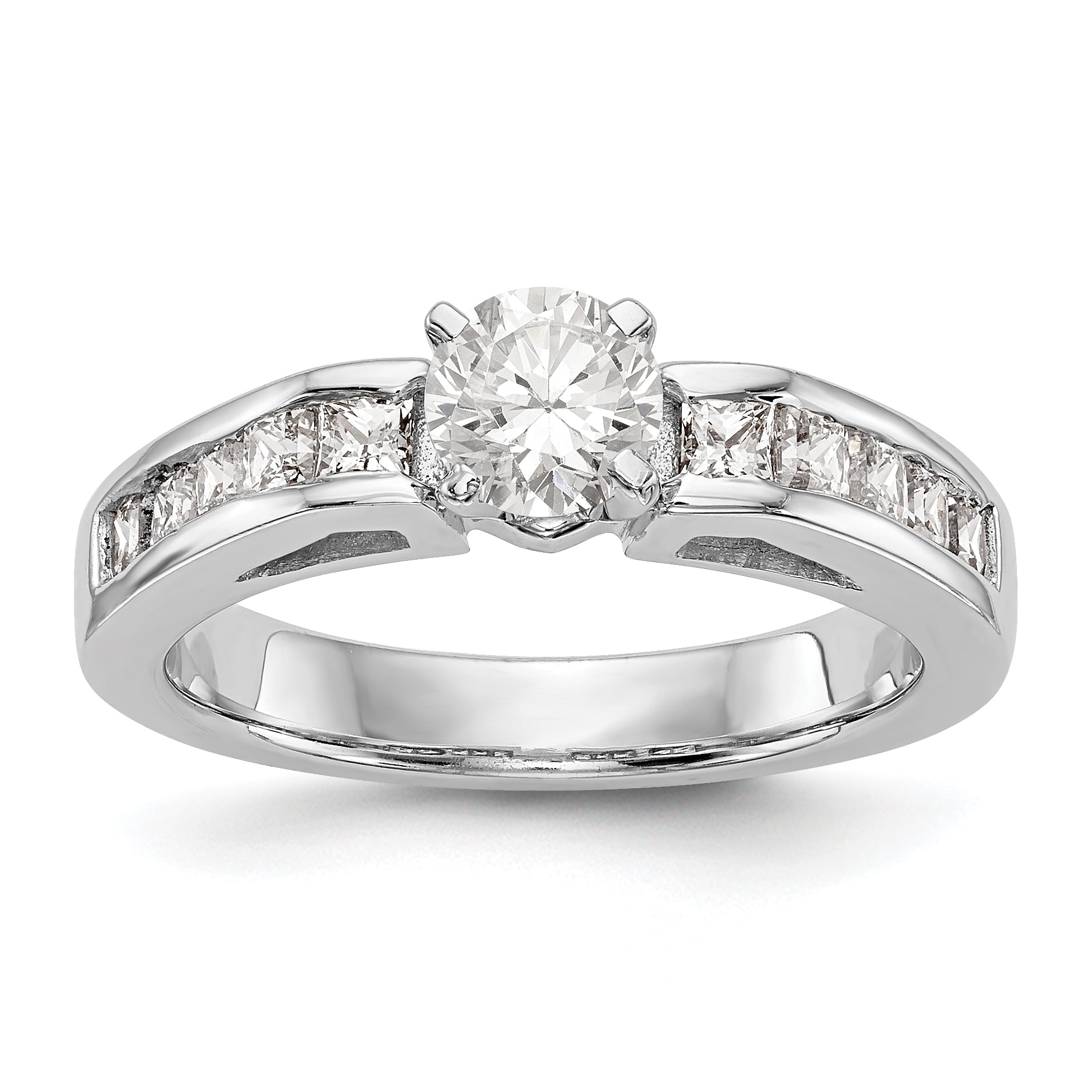 14K Weißgold Diamant-Verlobungsring mit Krappenfassung