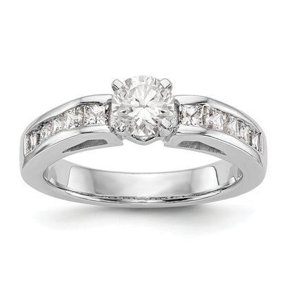 14K Weißgold Diamant-Verlobungsring mit Krappenfassung
