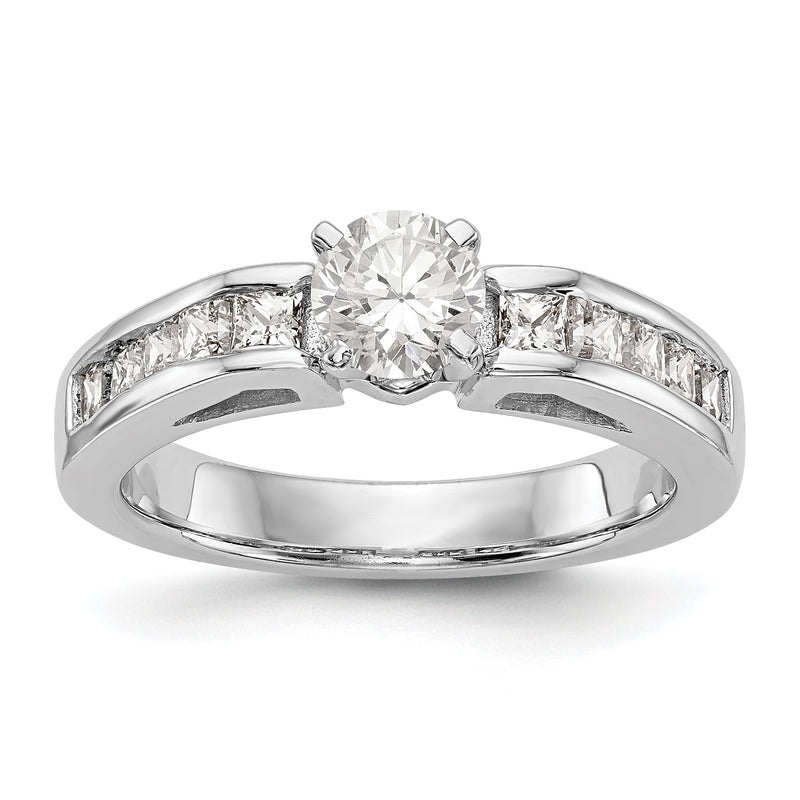 14K Weißgold Diamant-Verlobungsring mit Krappenfassung