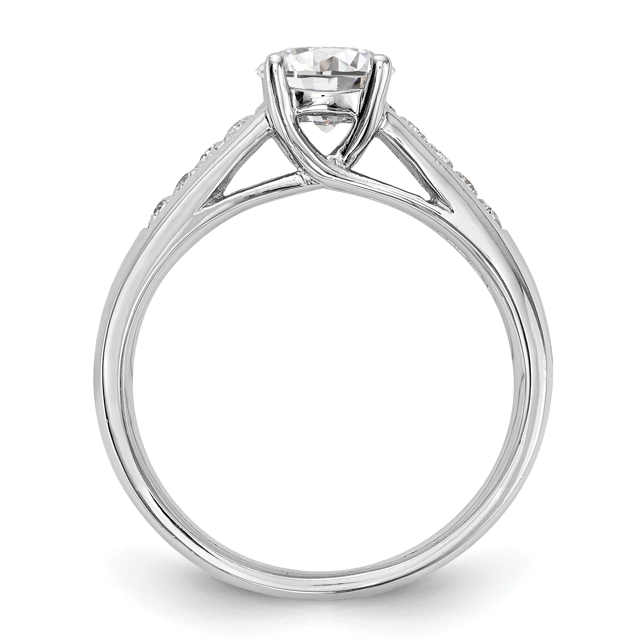 14K Weißgold Verlobungsring mit simuliertem Diamanten
