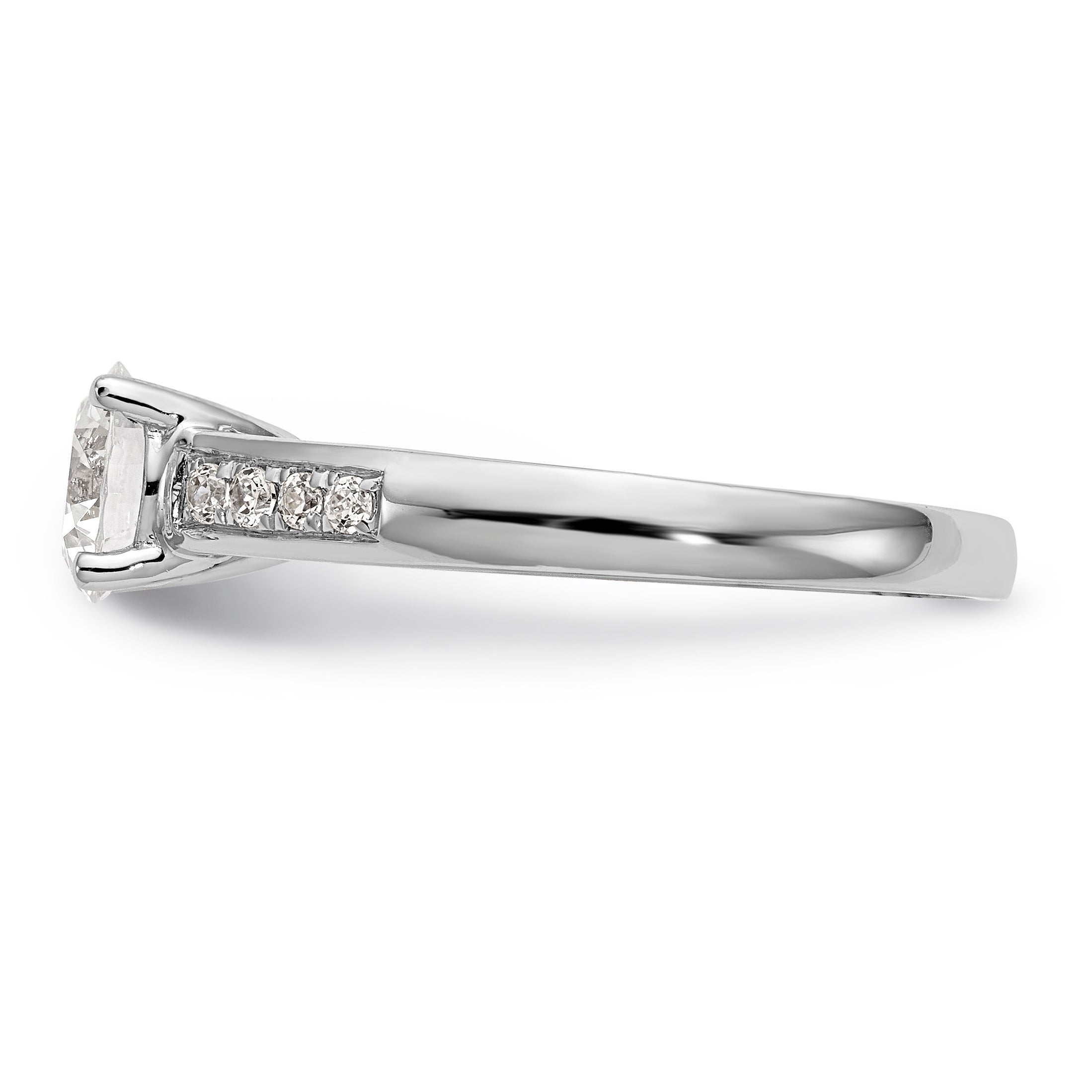 14K Weißgold Verlobungsring mit simulierten Diamanten