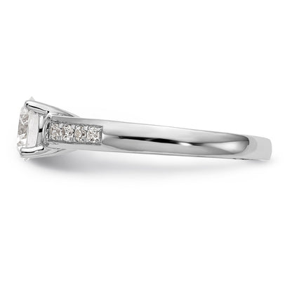14K Weißgold Verlobungsring mit simulierten Diamanten
