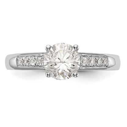 14K Weißgold Verlobungsring mit simulierten Diamanten