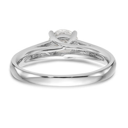 14K Weißgold Verlobungsring mit simulierten Diamanten