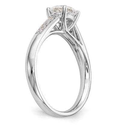 14K Weißgold Verlobungsring mit simuliertem Diamanten