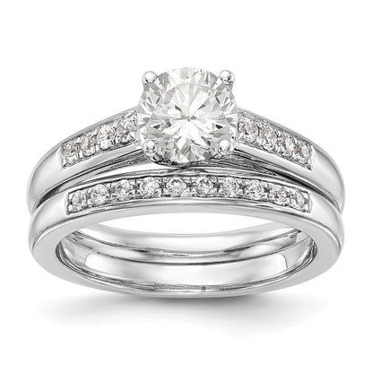 14K Weißgold Verlobungsring mit simulierten Diamanten