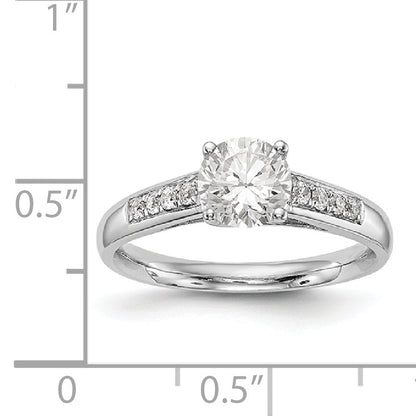 14K Weißgold Verlobungsring mit simulierten Diamanten