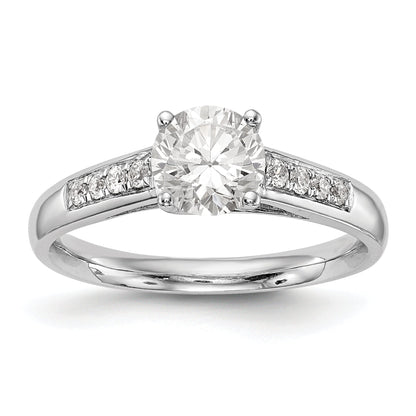 14K Weißgold Verlobungsring mit simulierten Diamanten