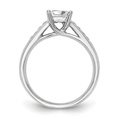 14K Weißgold Verlobungsring mit simulierten Diamanten