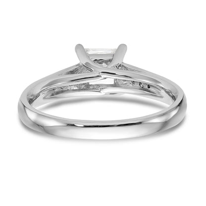 14K Weißgold Verlobungsring mit simulierten Diamanten