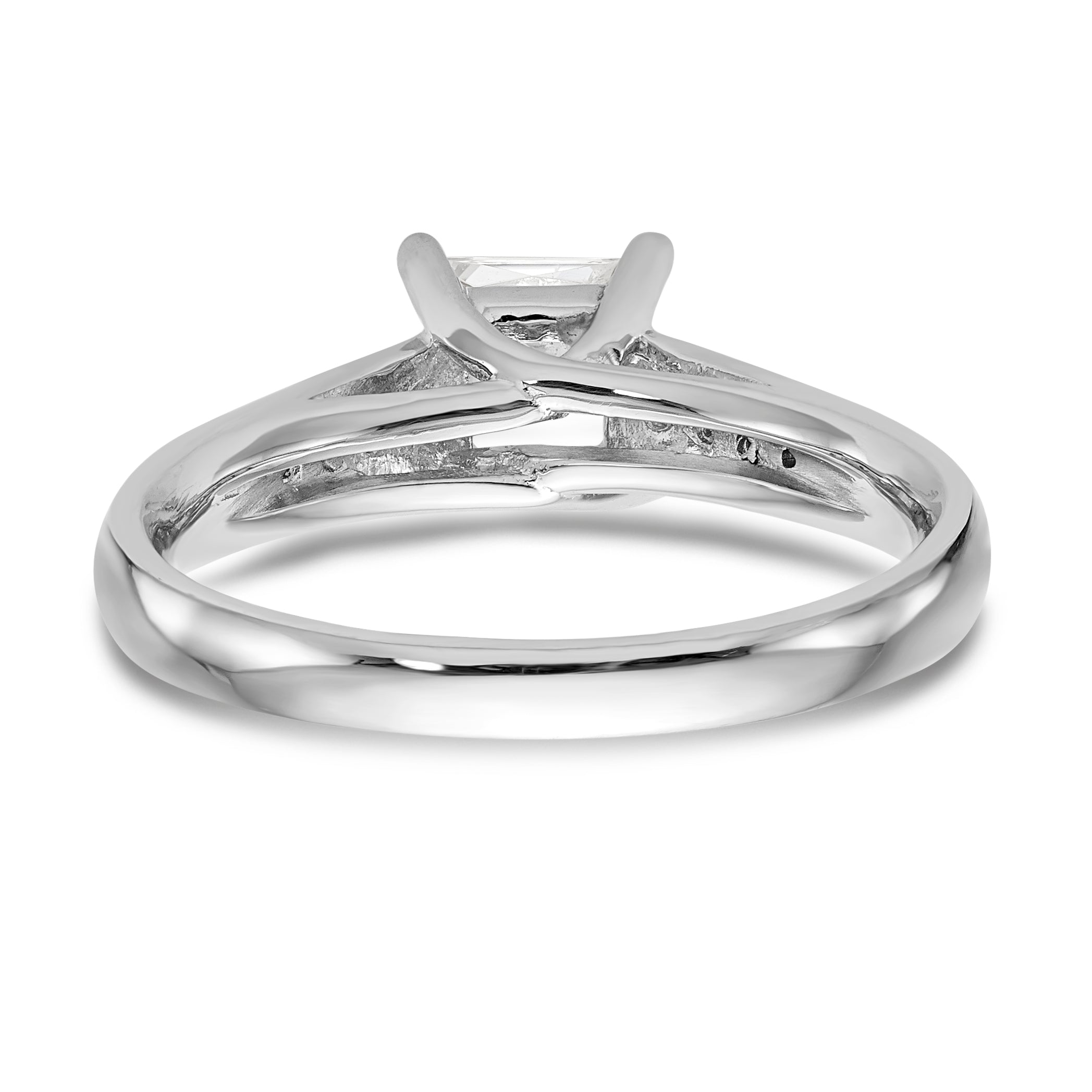 14K Weißgold Verlobungsring mit simulierten Diamanten