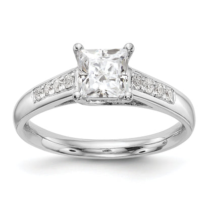 14K Weißgold Verlobungsring mit simulierten Diamanten
