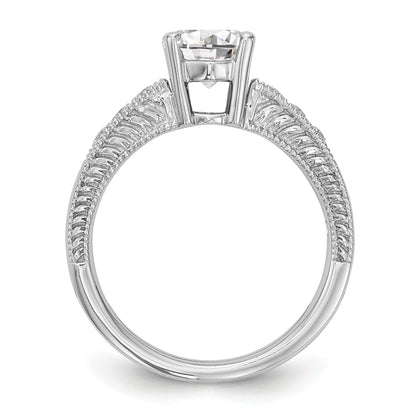 14K Weißgold Verlobungsring mit simulierten Diamanten
