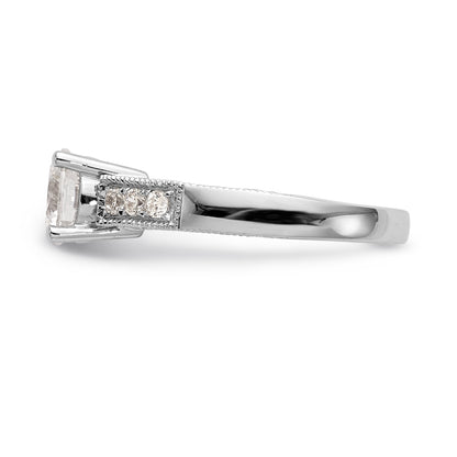 14K Weißgold Verlobungsring mit simulierten Diamanten
