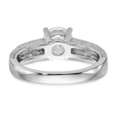 14K Weißgold Verlobungsring mit simuliertem Diamanten