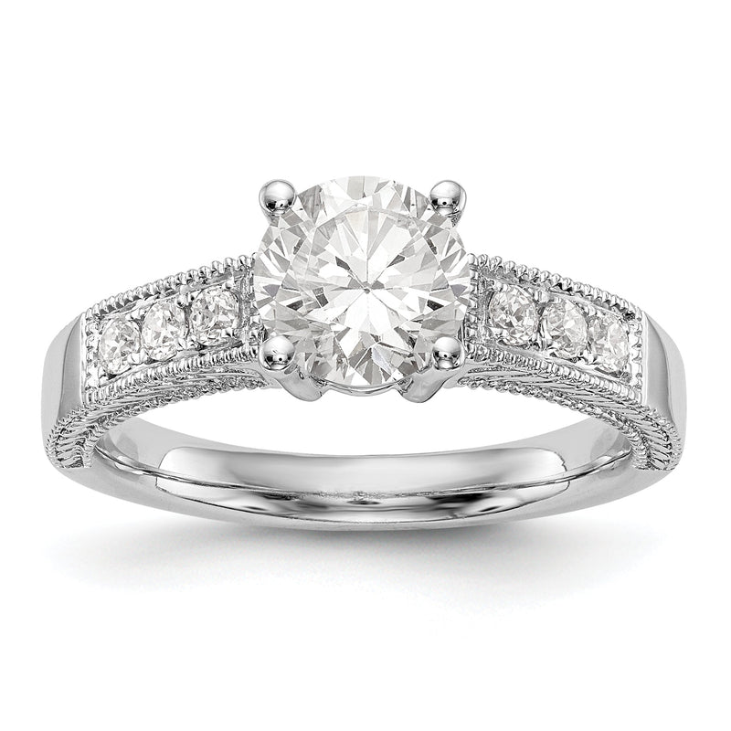 14K Weißgold Verlobungsring mit simuliertem Diamanten