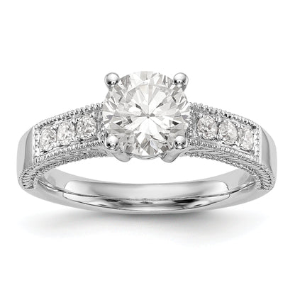 14K Weißgold Verlobungsring mit simuliertem Diamanten