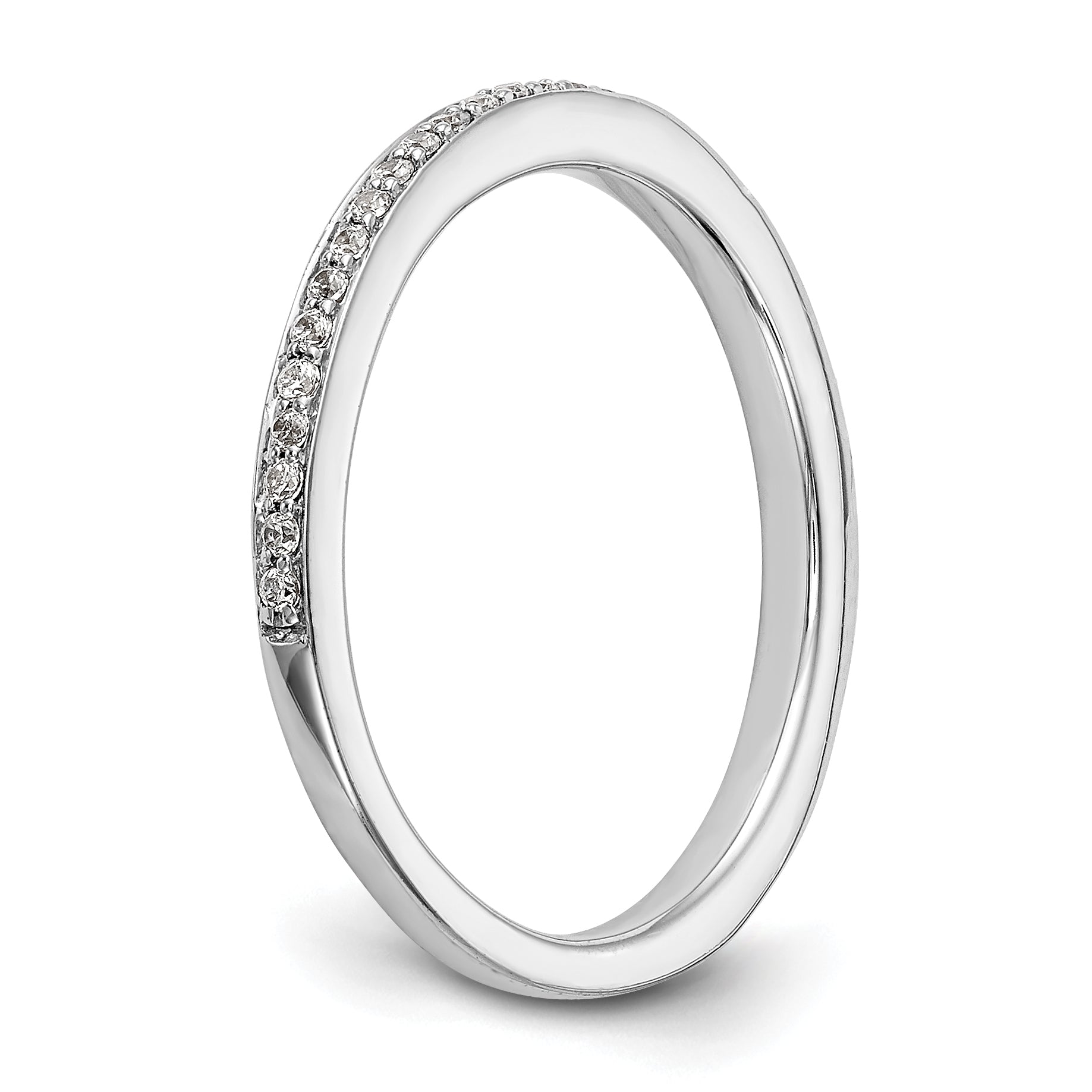 14K Weißgold Diamant-Ehering
